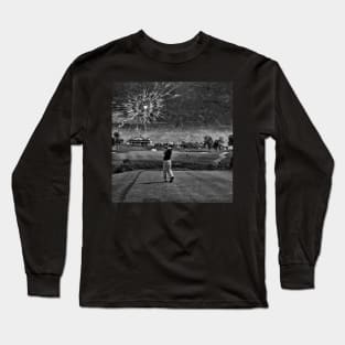 Broken Glass Sky - Black and White Long Sleeve T-Shirt